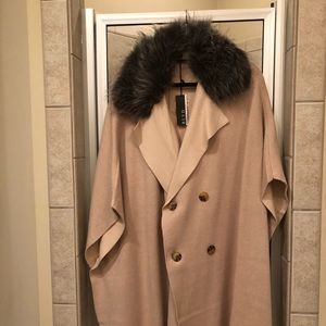 BLVB NWT faux fur cape/ poncho